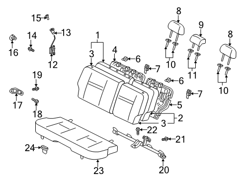 2006 Scion xB Rear Seat Components Diagram