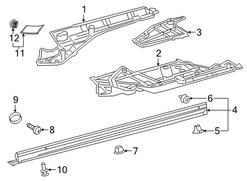 2024 Toyota RAV4 Prime Exterior Trim - Pillars Diagram