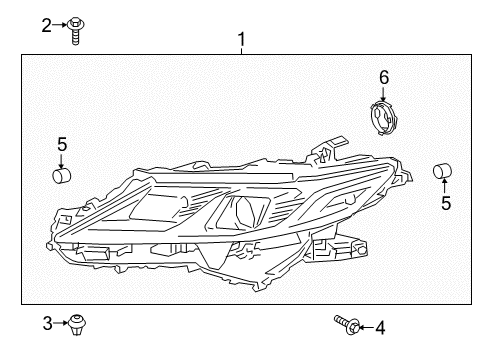 2024 Toyota Camry Headlamp Components - Headlights Diagram 2 - Thumbnail