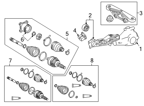 2009 Toyota Sienna Drive Axles - Rear Diagram