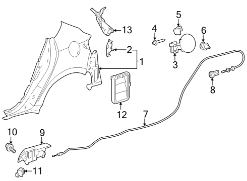 2025 Toyota GR Corolla Fuel Door Diagram