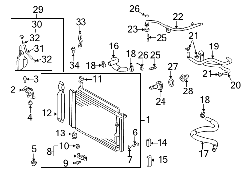 2003 Toyota Prius By-Pass Hose Diagram for 16264-21030