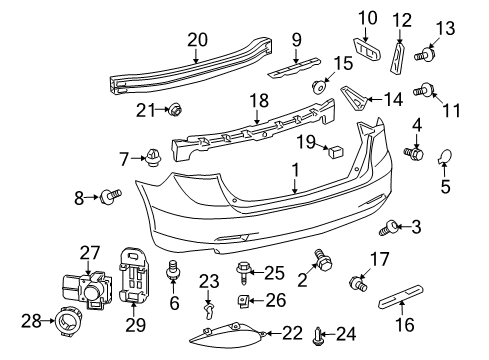 2012 Toyota Venza Bumper & Components - Rear Diagram