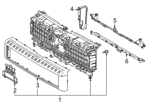 2024 Toyota Land Cruiser Grille & Components Diagram