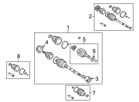 2001 Toyota Corolla Drive Axles - Front Diagram