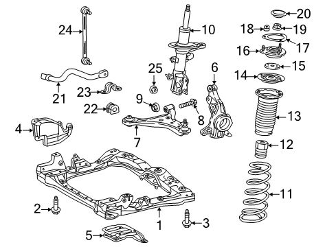 2013 Scion iQ Steering Column Nut, Upper Diagram for 90178-08010