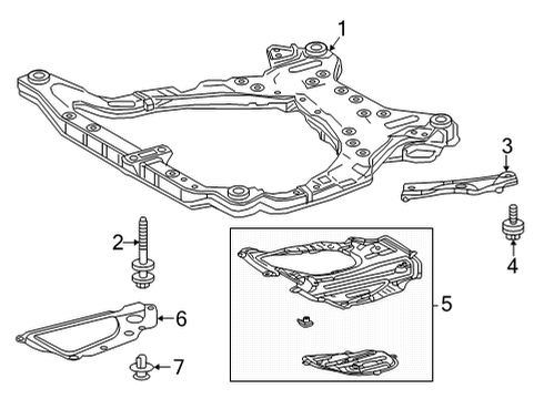 2025 Toyota Highlander Suspension Mounting - Front Diagram