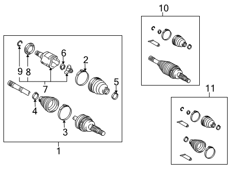 2005 Toyota Highlander Drive Axles - Rear Diagram