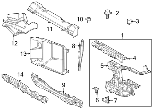 2025 Toyota Sequoia Radiator Support Diagram