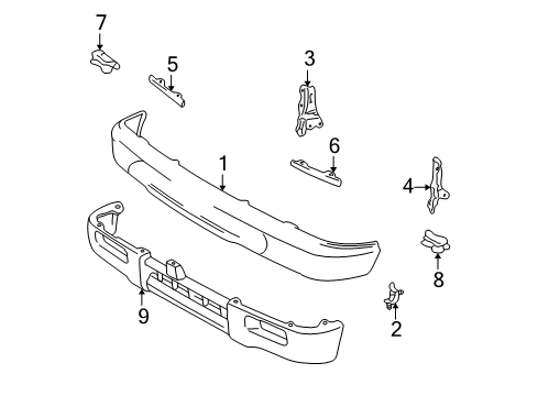 1995 Toyota Tacoma Bumper & Components - Front Diagram 2 - Thumbnail