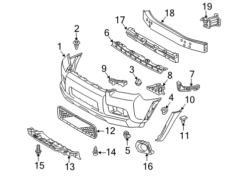 2010 Toyota 4Runner Bumper & Components - Front Diagram 2 - Thumbnail