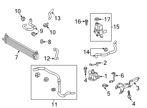 2014 Toyota Prius V Inverter Cooling Components Diagram