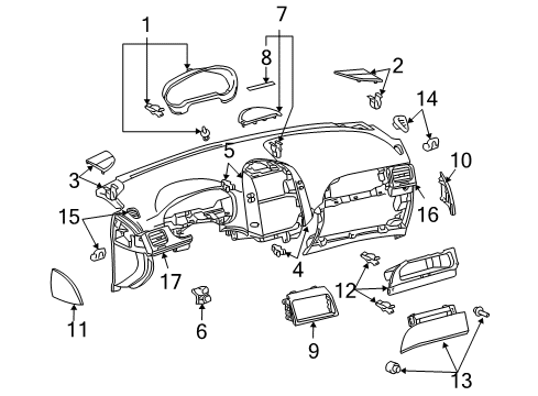 2007 Toyota Sienna Instrument Panel Components Diagram 2 - Thumbnail
