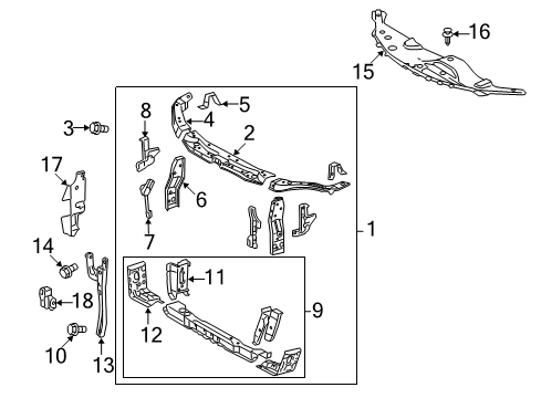 2011 Toyota Camry Radiator Support - Body Diagram 3 - Thumbnail