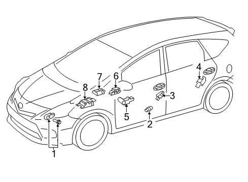 2015 Toyota Prius V Supplemental Restraint System Diagram 2 - Thumbnail