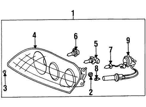 1994 Toyota Supra Headlamp Components Diagram