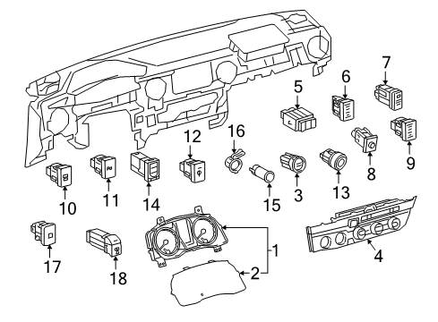 2020 Toyota Tacoma A/C & Heater Control Units Diagram