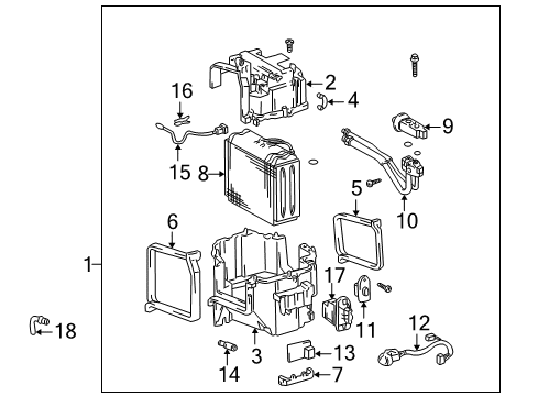 2001 Toyota 4Runner A/C Evaporator Components Diagram