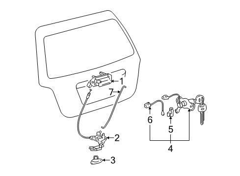 2007 Toyota Highlander Lift Gate - Body Diagram 3 - Thumbnail