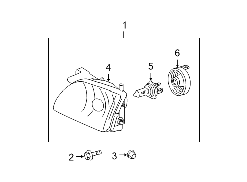 2002 Toyota Tacoma Headlamp Components - Headlights Diagram 2 - Thumbnail