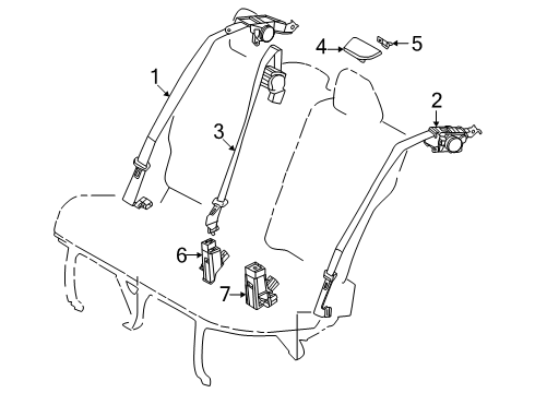 2025 Toyota Crown Signia Rear Seat Belts Diagram