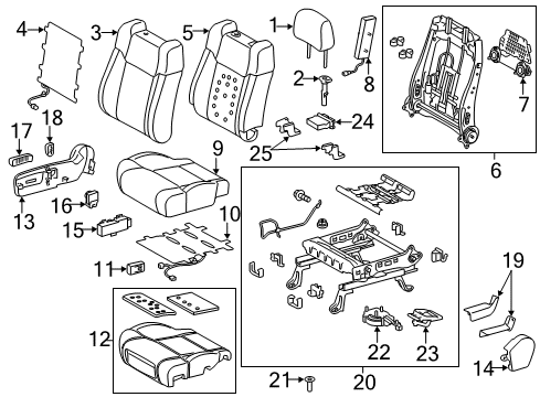2020 Toyota Tundra Passenger Seat Components Diagram