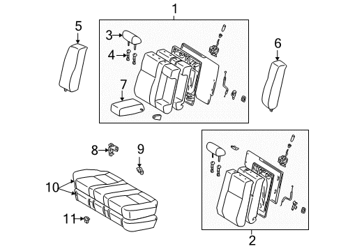 2001 Toyota Camry Rear Seat Components Diagram 2 - Thumbnail