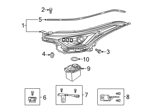 2021 Toyota C-HR Headlamp Components - Headlights Diagram 4 - Thumbnail