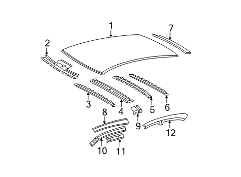 2008 Toyota Camry Roof & Components Diagram 2 - Thumbnail