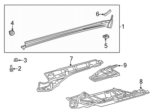 2024 Toyota Venza Exterior Trim - Pillars Diagram
