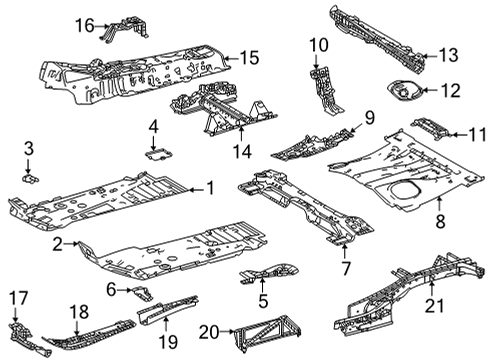 2025 Toyota Highlander Floor & Rails Diagram 2 - Thumbnail