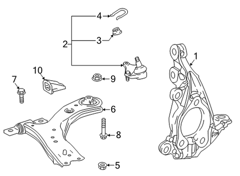 2024 Toyota Highlander Front Suspension Components Diagram