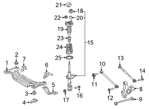 2010 Toyota Camry Rear Suspension Components Diagram 4 - Thumbnail