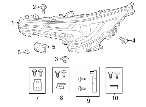 2025 Toyota GR Corolla Headlamp Components Diagram