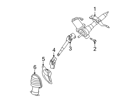 2008 Toyota Yaris Steering Column Assembly Diagram