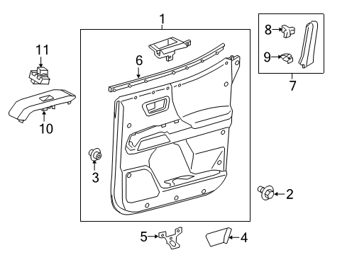2019 Toyota Tacoma Interior Trim - Rear Door Diagram
