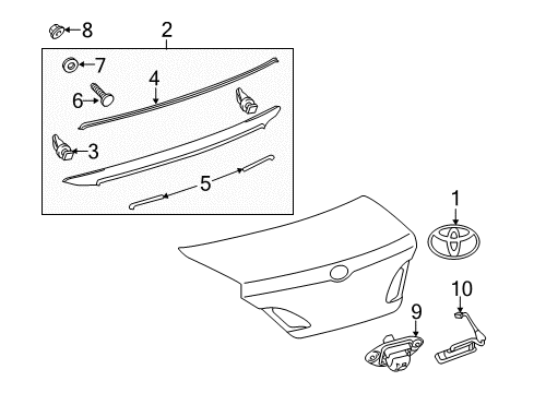 2012 Toyota Avalon Exterior Trim - Trunk Diagram
