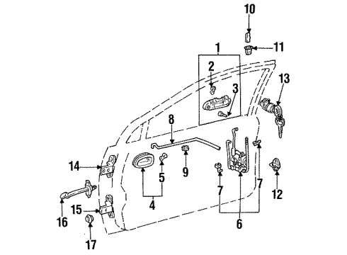 1993 Toyota Corolla Front Door Diagram