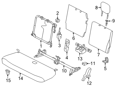 2014 Scion iQ Rear Seat Components Diagram