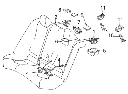 2025 Toyota Camry Rear Seat Belts Diagram
