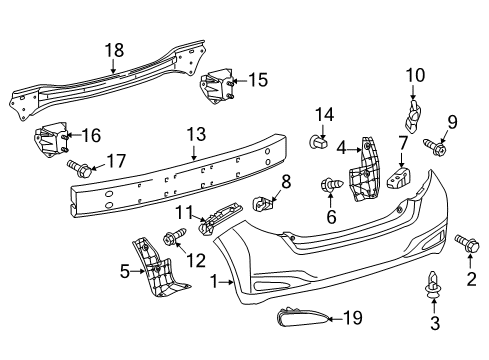 2013 Toyota Yaris Bumper & Components - Rear Diagram