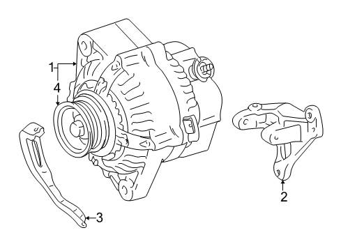 2000 Toyota Camry Alternator Mount Bracket Diagram for 12511-74100