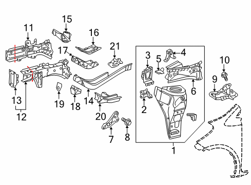 2013 Scion iQ Pulley Bolt, Rear Diagram for 90119-A0183