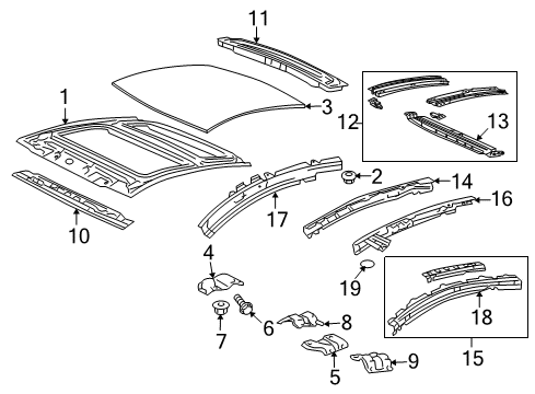 2008 Scion tC Header Panel, Front Diagram for 63102-21040