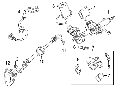 2014 Toyota Camry Steering Column Assembly Diagram 2 - Thumbnail