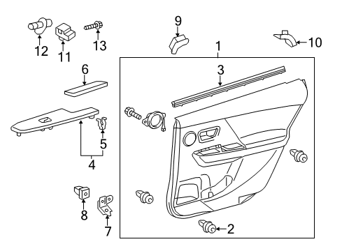 2017 Toyota Prius V Interior Trim - Rear Door Diagram