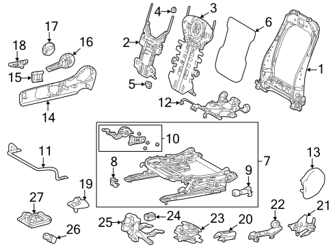 2024 Toyota bZ4X Passenger Seat Components Diagram 2 - Thumbnail