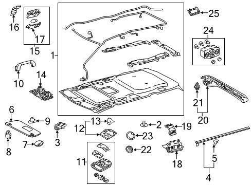 2019 Toyota Sienna Interior Trim - Roof Diagram 2 - Thumbnail