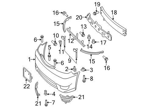 2005 Toyota Camry Bumper & Components - Front Diagram 2 - Thumbnail