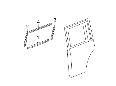 2005 Scion xB Exterior Trim - Rear Door Diagram